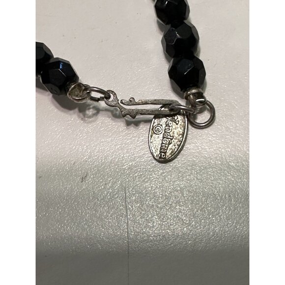 Vintage Vendome Black Faceted Glass Bead Necklace Signed Statement Slipover? - Picture 5 of 6